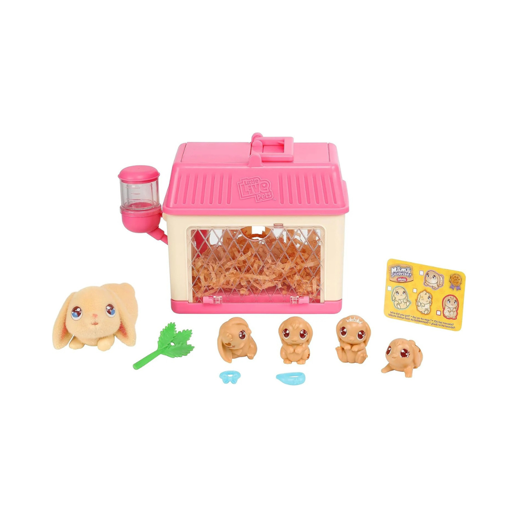 Little Live Pets Lil Baby Bunny Family Playset - Interactive Mama Surprise Bunnies for Kids 5+