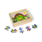Melissa & Doug Dinosaur Jigsaw Puzzle Set - 4-in-1 Fun with 48 Pieces & Storage Box, Eco-Friendly Toy for Ages 3+