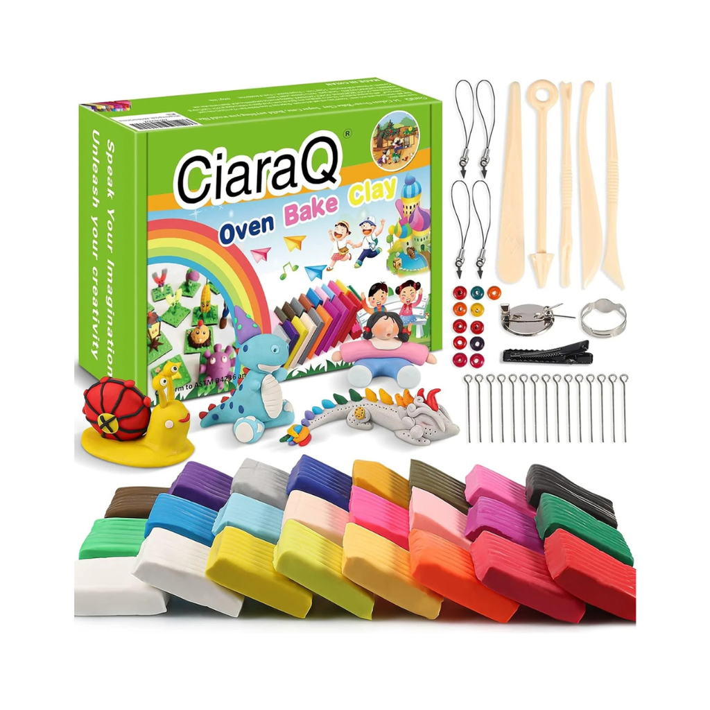 CiaraQ Polymer Clay Set - 24 Vibrant Colors with Sculpting Tools for Creative Kids & Artists, 1.2 lbs of Fun!