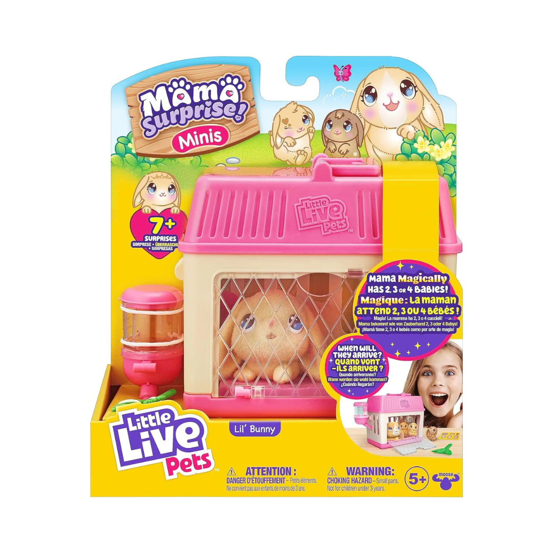 Little Live Pets Lil Baby Bunny Family Playset - Interactive Mama Surprise Bunnies for Kids 5+