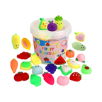 KINGYAO Mochi Squishy Toy Set - 24 Mini Kawaii Stress Relievers with Storage Box for Kids Party Favors & Easter Stuffers
