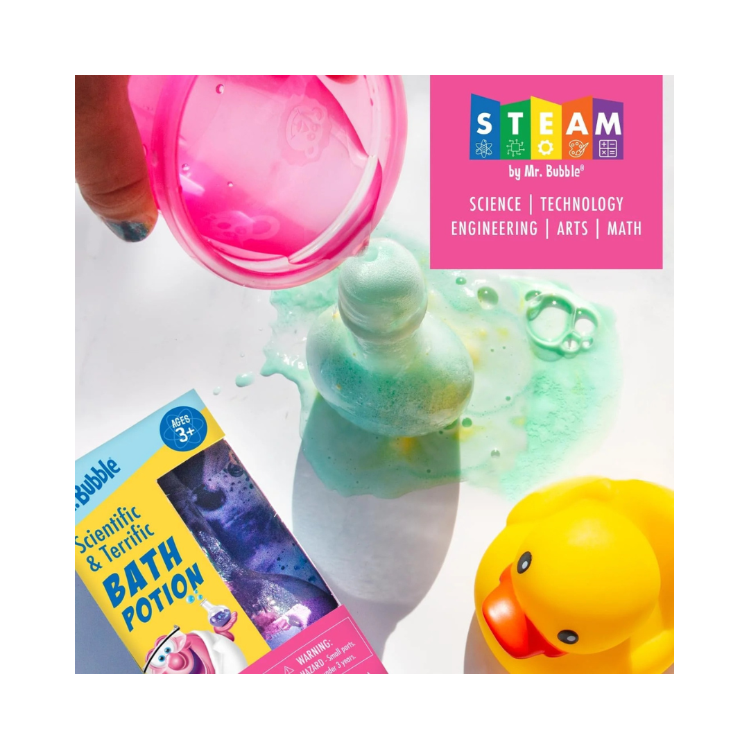 Mr. Bubble Bath Bomb Potions - Colorful Fizzy Fun & Foam Science Beakers (Pack of 4)