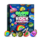 Dan&Darci Kids Rock Painting Kit - Unleash Creativity with 20 Vibrant Paints, Brushes & Stones!