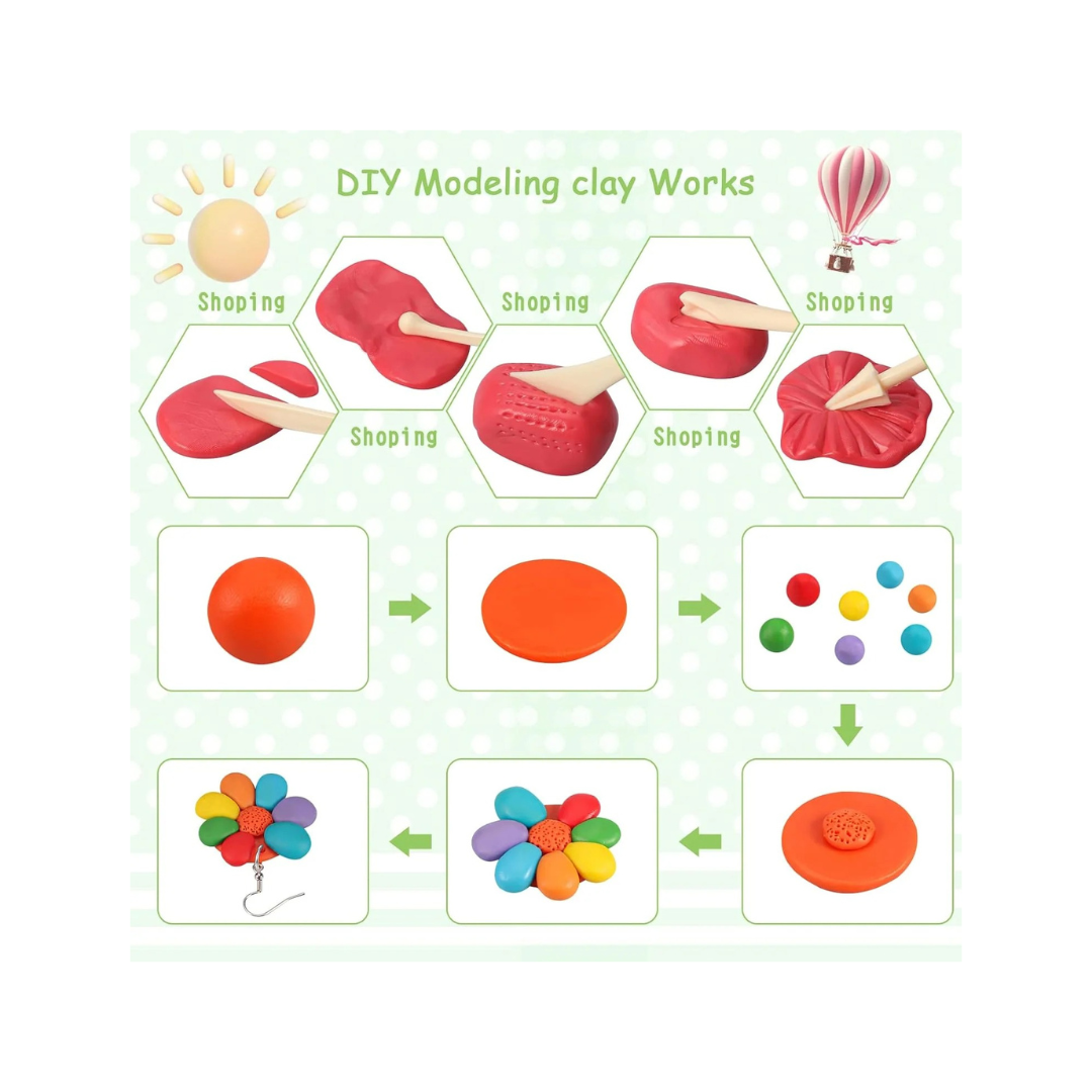 CiaraQ Polymer Clay Set - 24 Vibrant Colors with Sculpting Tools for Creative Kids & Artists, 1.2 lbs of Fun!