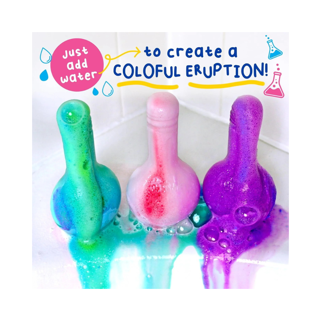 Mr. Bubble Bath Bomb Potions - Colorful Fizzy Fun & Foam Science Beakers (Pack of 4)
