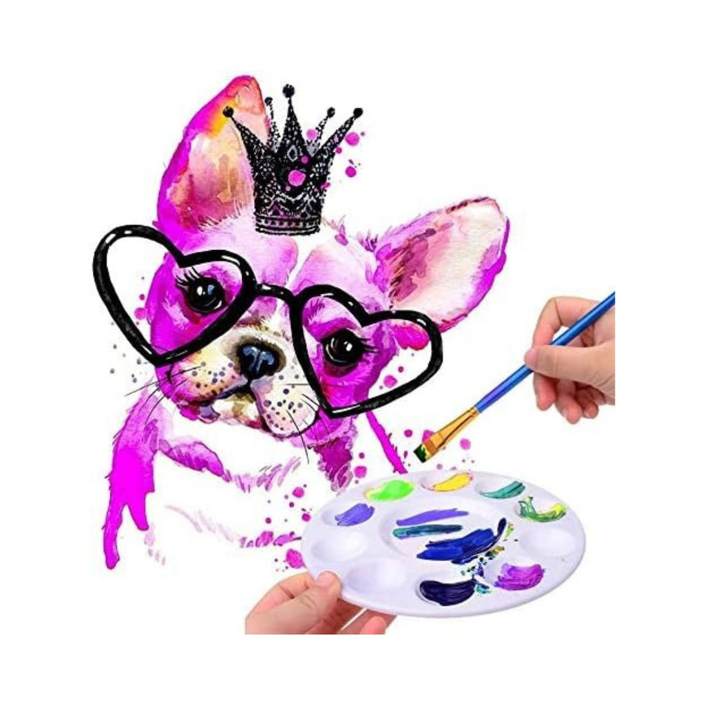 Hulameda 12-Pack Paint Tray Palettes - Vibrant Plastic Paint Pallets for Kids & Students' Art Projects